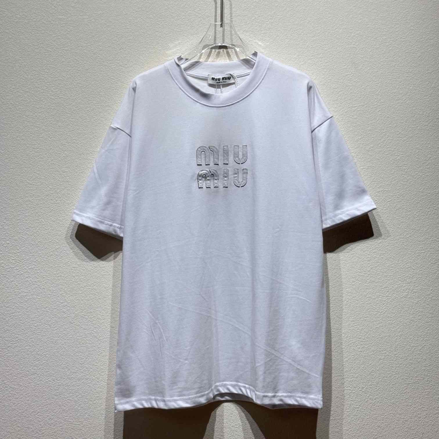 Miu Miu Logo Cotton T-shirt - everydesigner