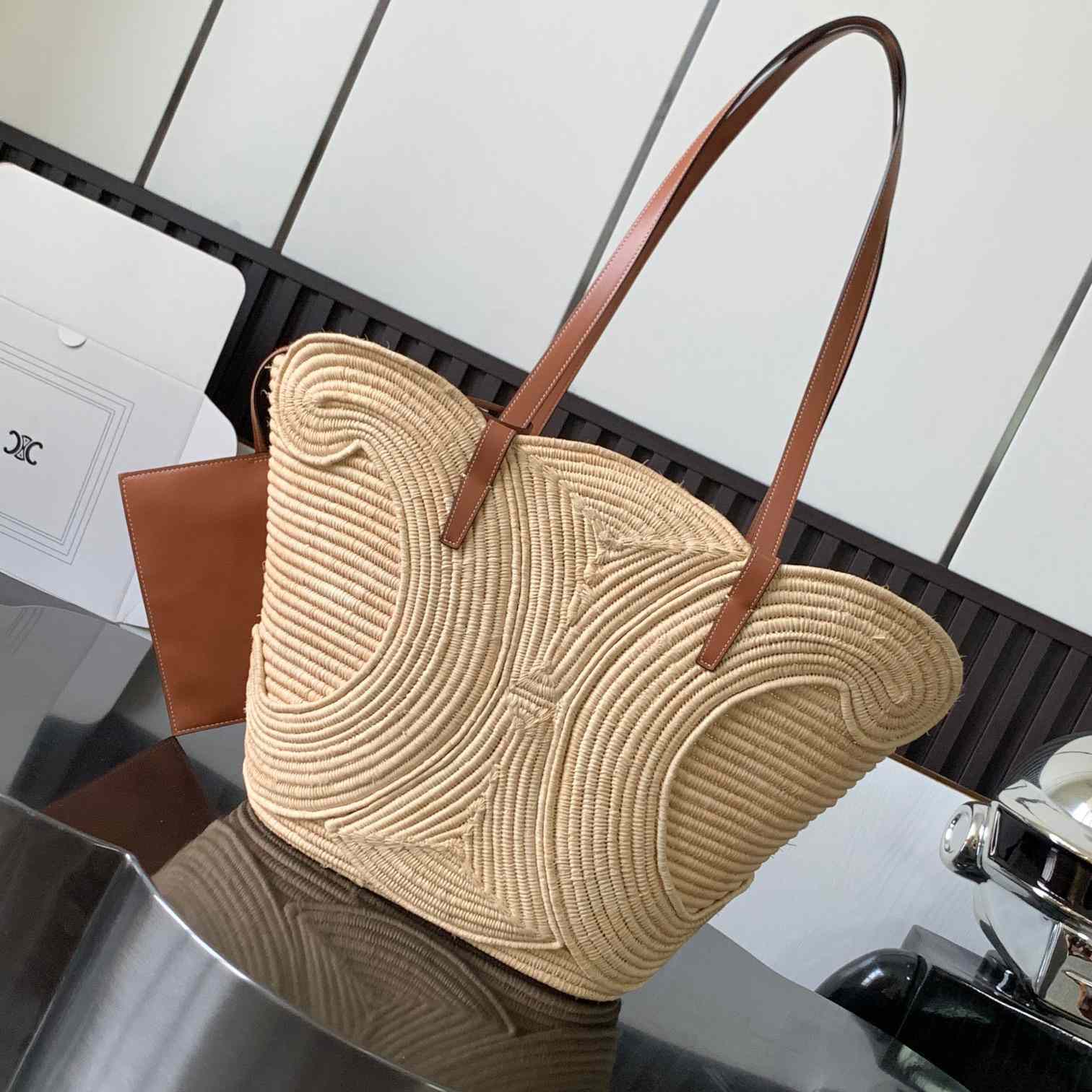 Celine Classic Panier Medium Braided Triomp And Calfskin  47-30.5-15cm - everydesigner