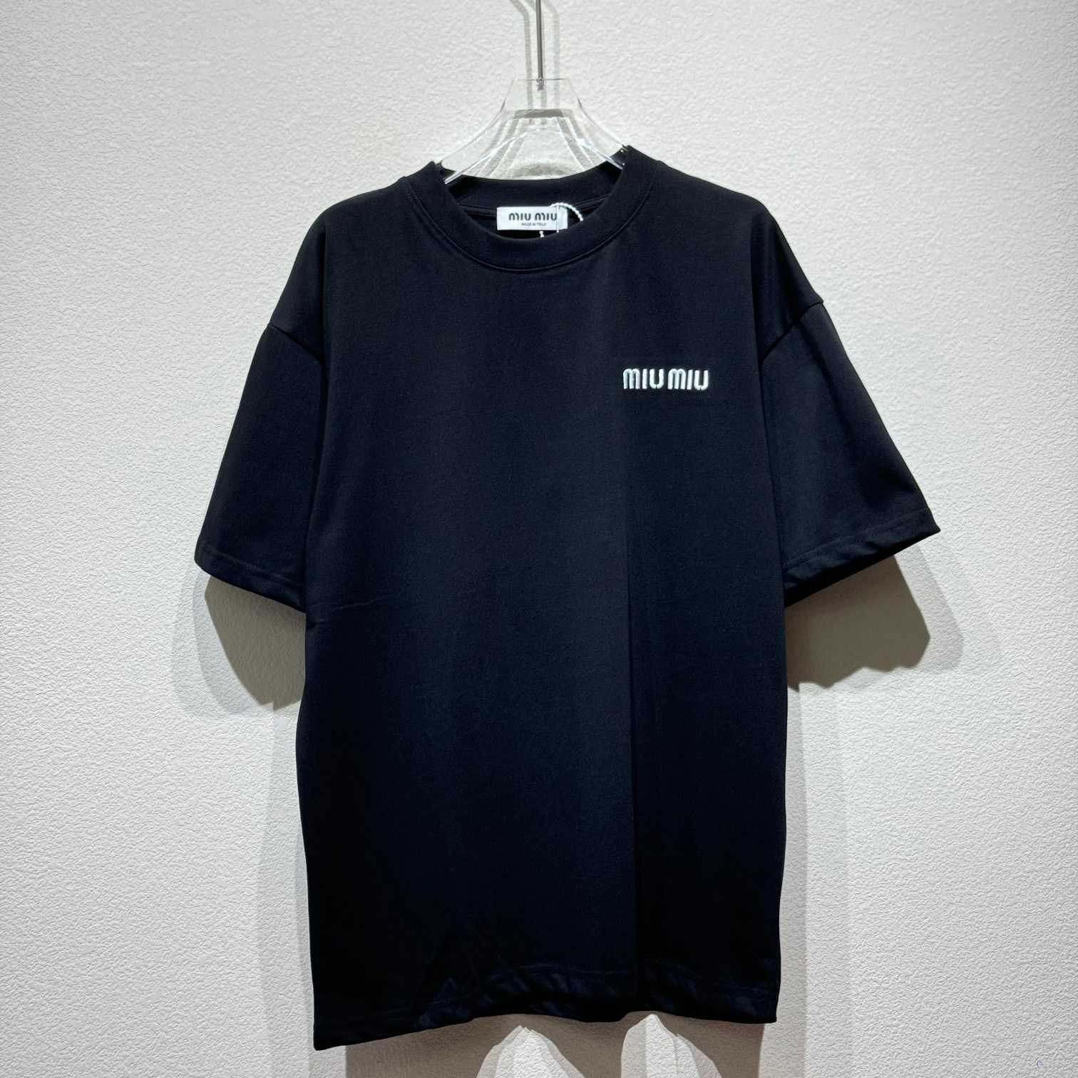 Miu Miu Logo Cotton T-shirt - everydesigner