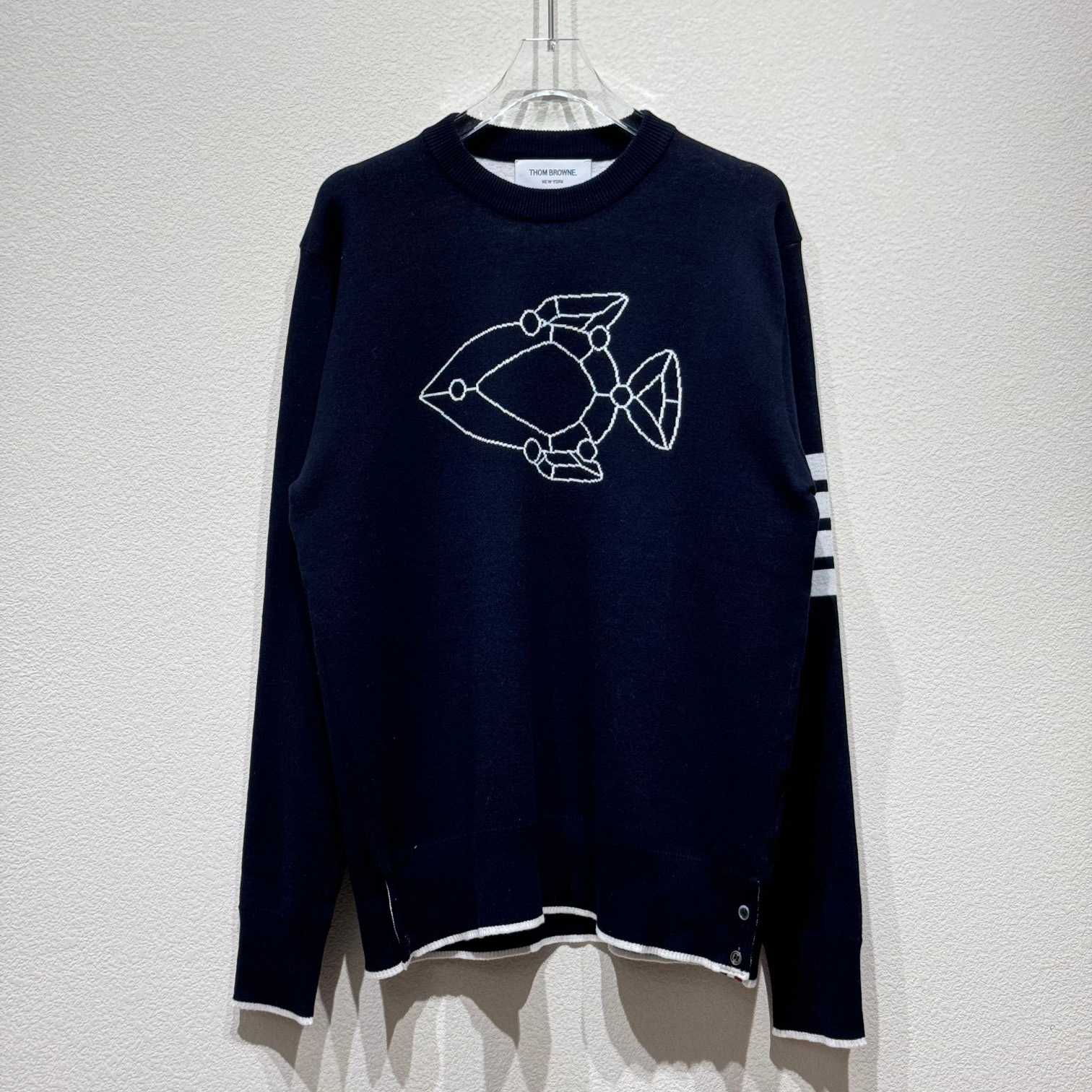 Thom Browne Fish Icon-Intarsia Sweater - everydesigner