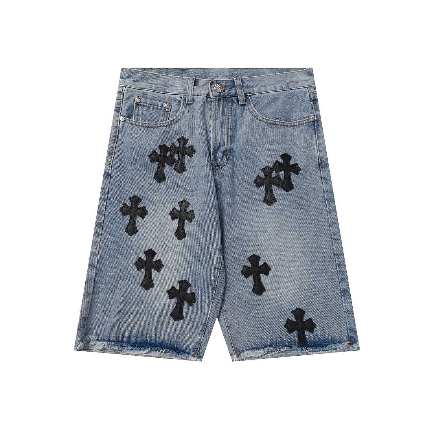 Chrome Hearts Cross Patch Denim Shorts - everydesigner