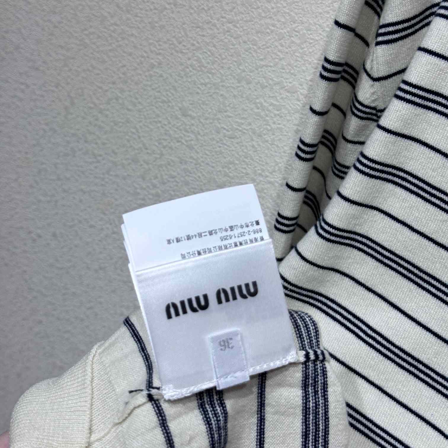 Miu Miu Logo-print Striped Polo Shirt - everydesigner