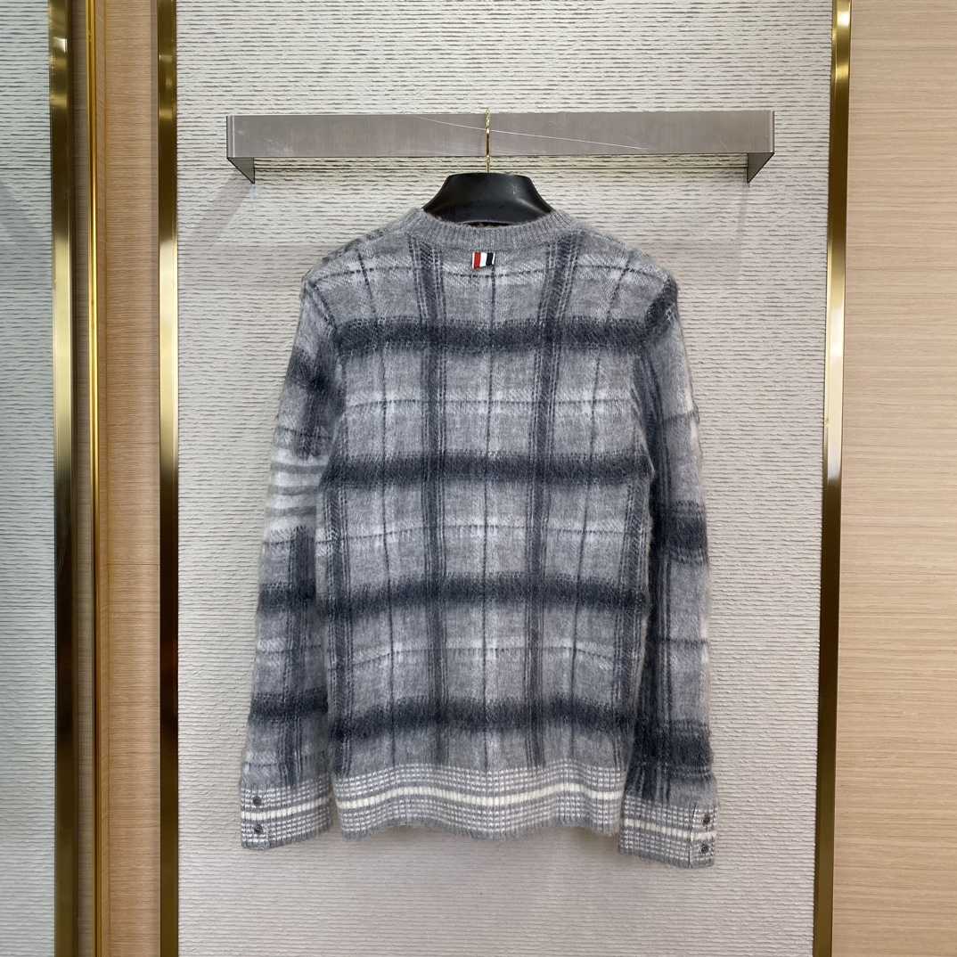 Thom Browne Jacquard-knit Mohair-blend Sweater - everydesigner