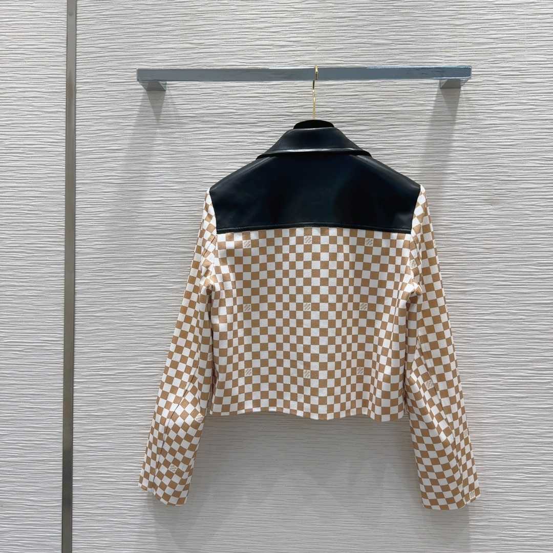 Louis Vuitton Leather Accent Damier Knit Jacket  1AFTZE - everydesigner