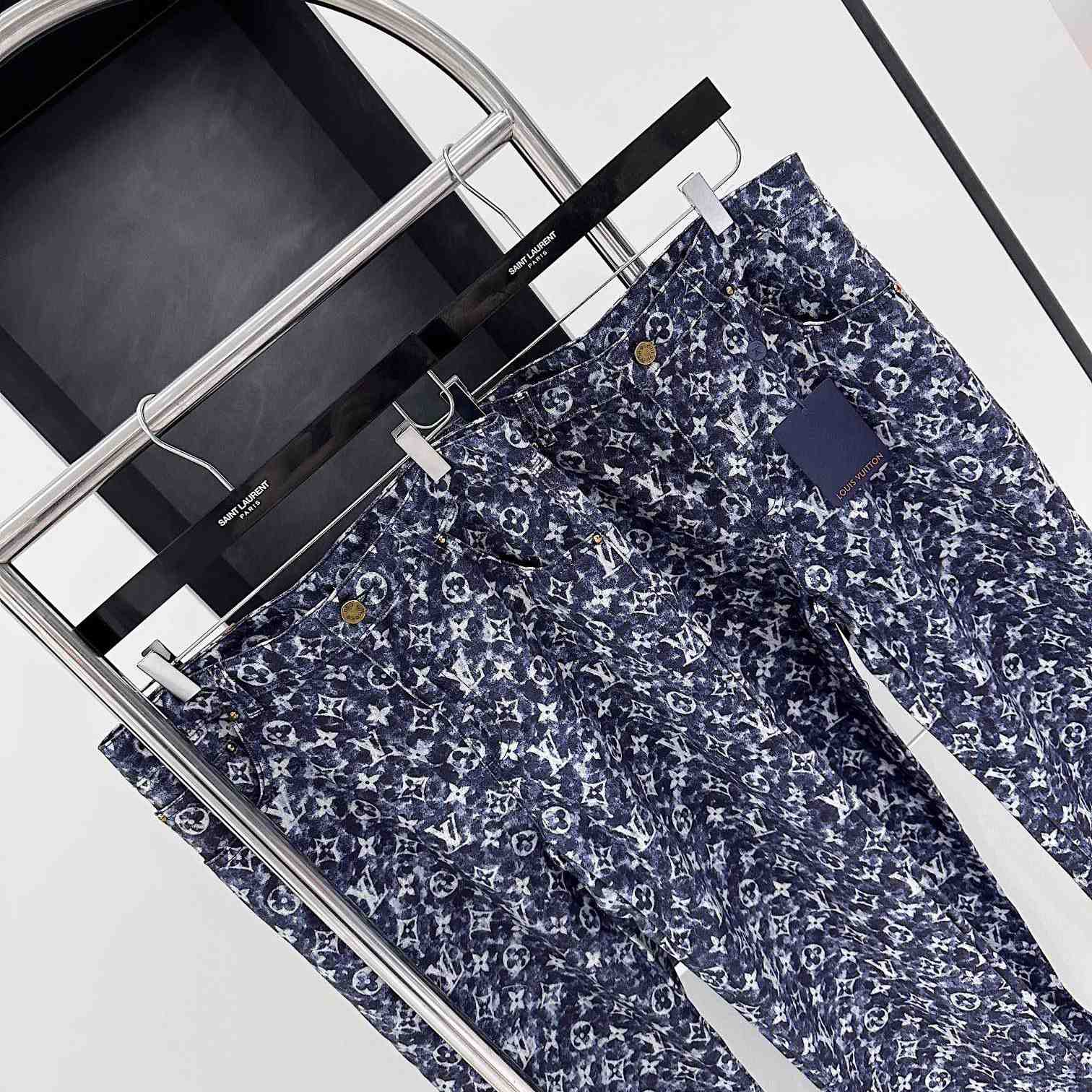 Louis Vuitton Monogram Printed Denim Jeans - everydesigner