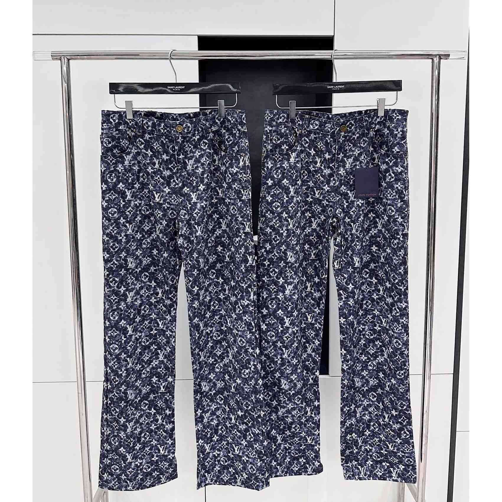 Louis Vuitton Monogram Printed Denim Jeans - everydesigner