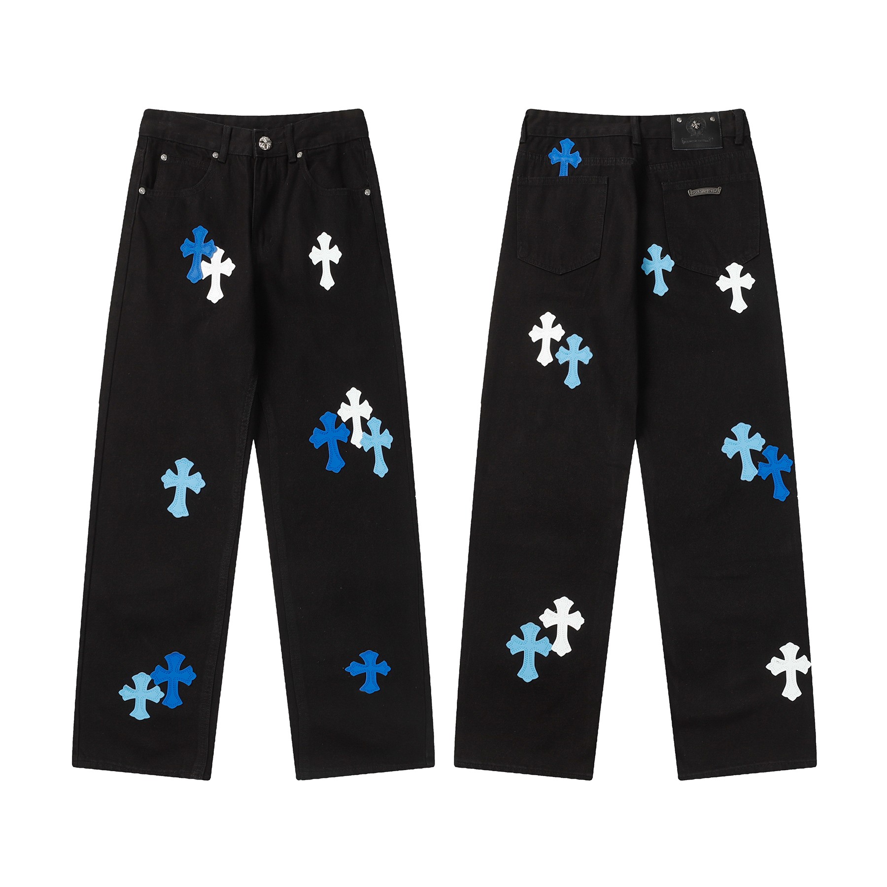 Chrome Heart Cross Patch Jeans - everydesigner