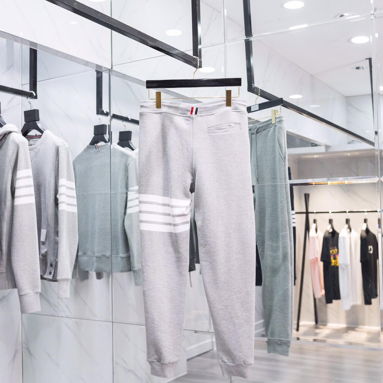 Thom Browne 4-Bar Cotton Track Pants - everydesigner