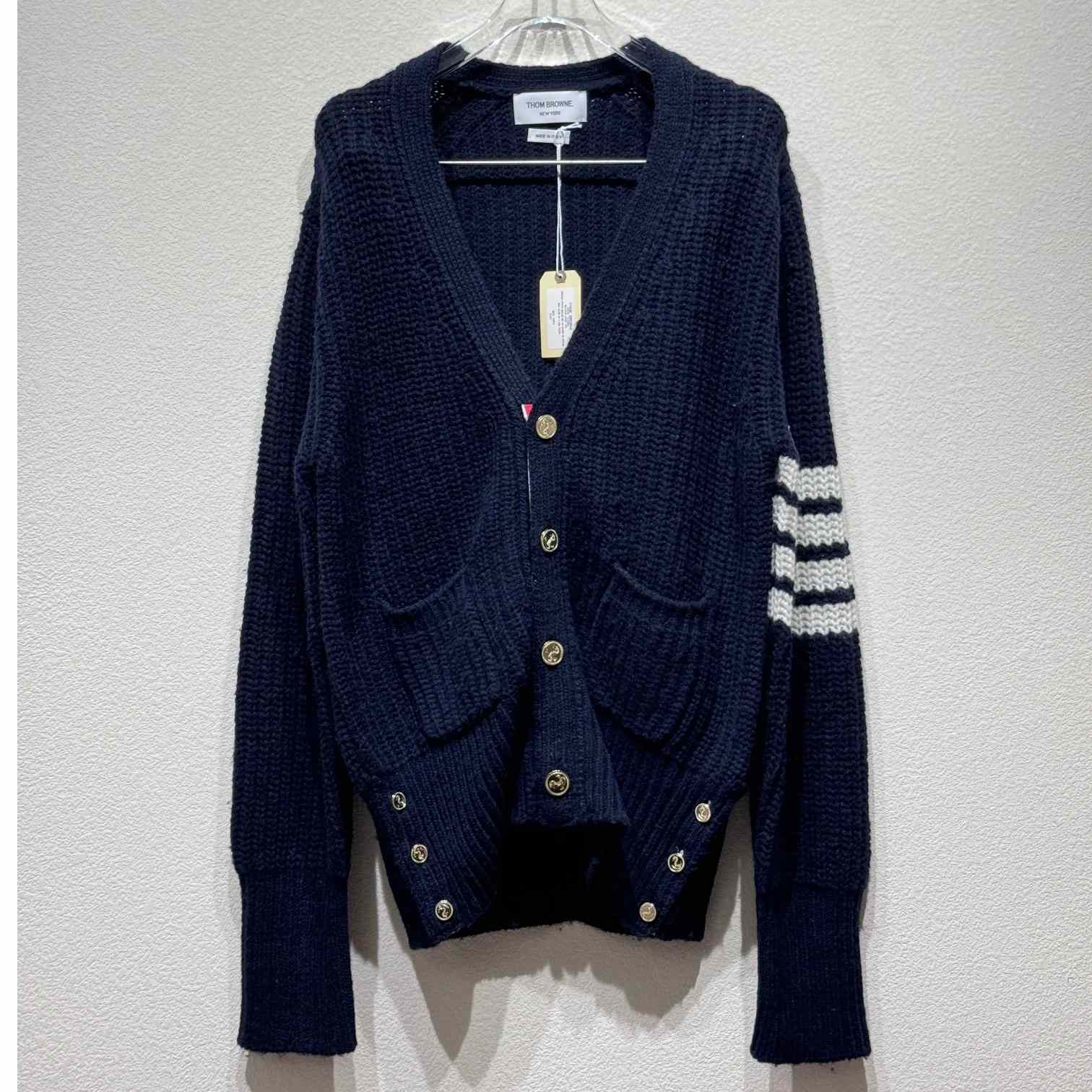 Thom Browne 4-Bar Oversize Wool Cardigan - everydesigner