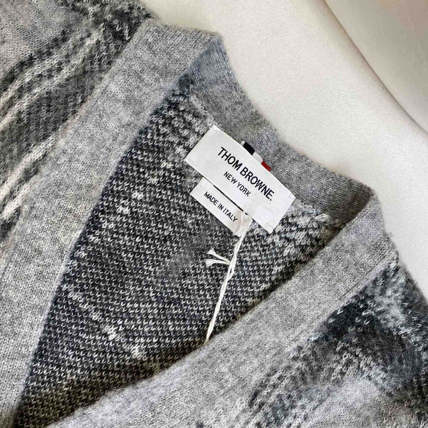 Thom Browne Jacquard-knit Mohair-blend Cardigan - everydesigner