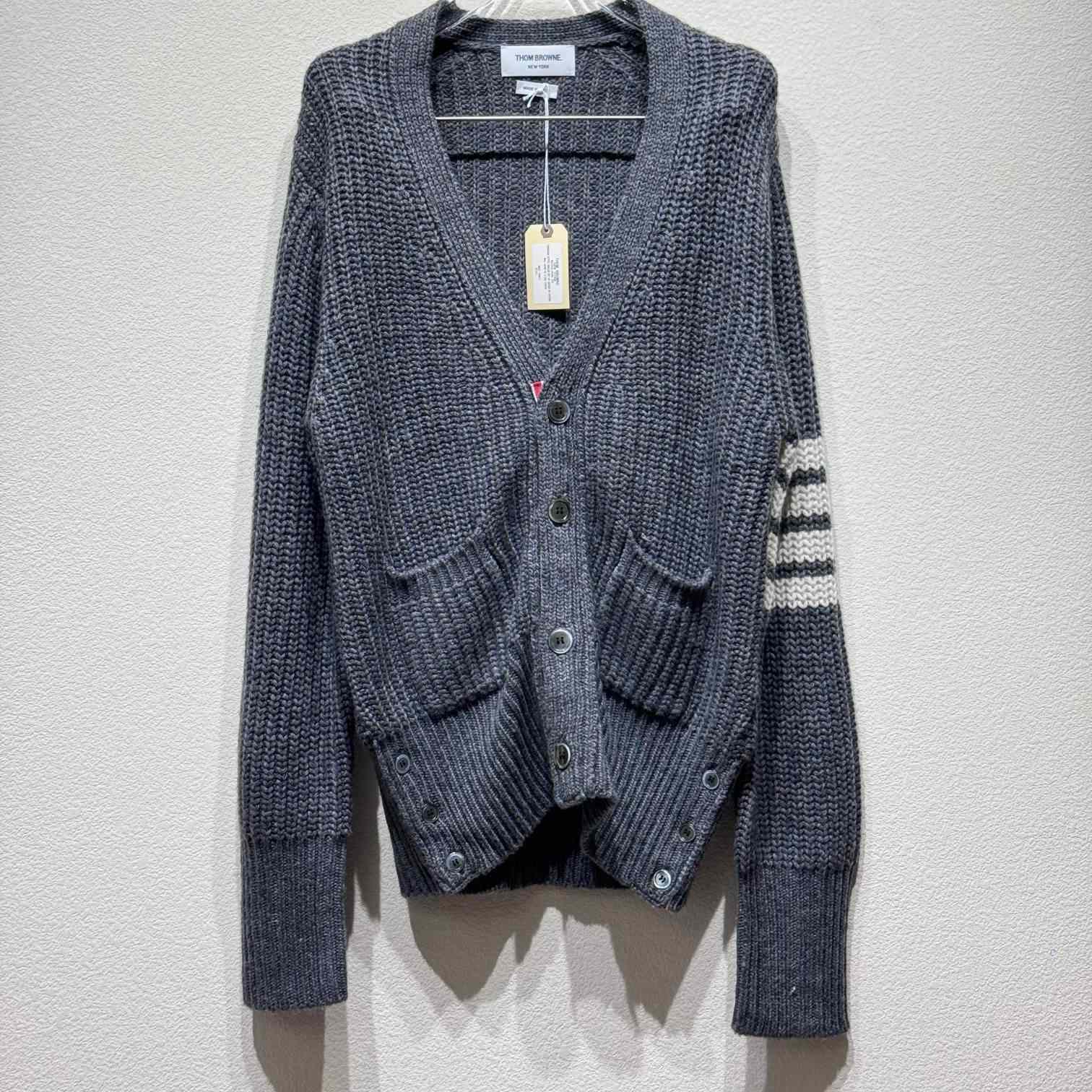 Thom Browne 4-Bar Oversize Wool Cardigan - everydesigner