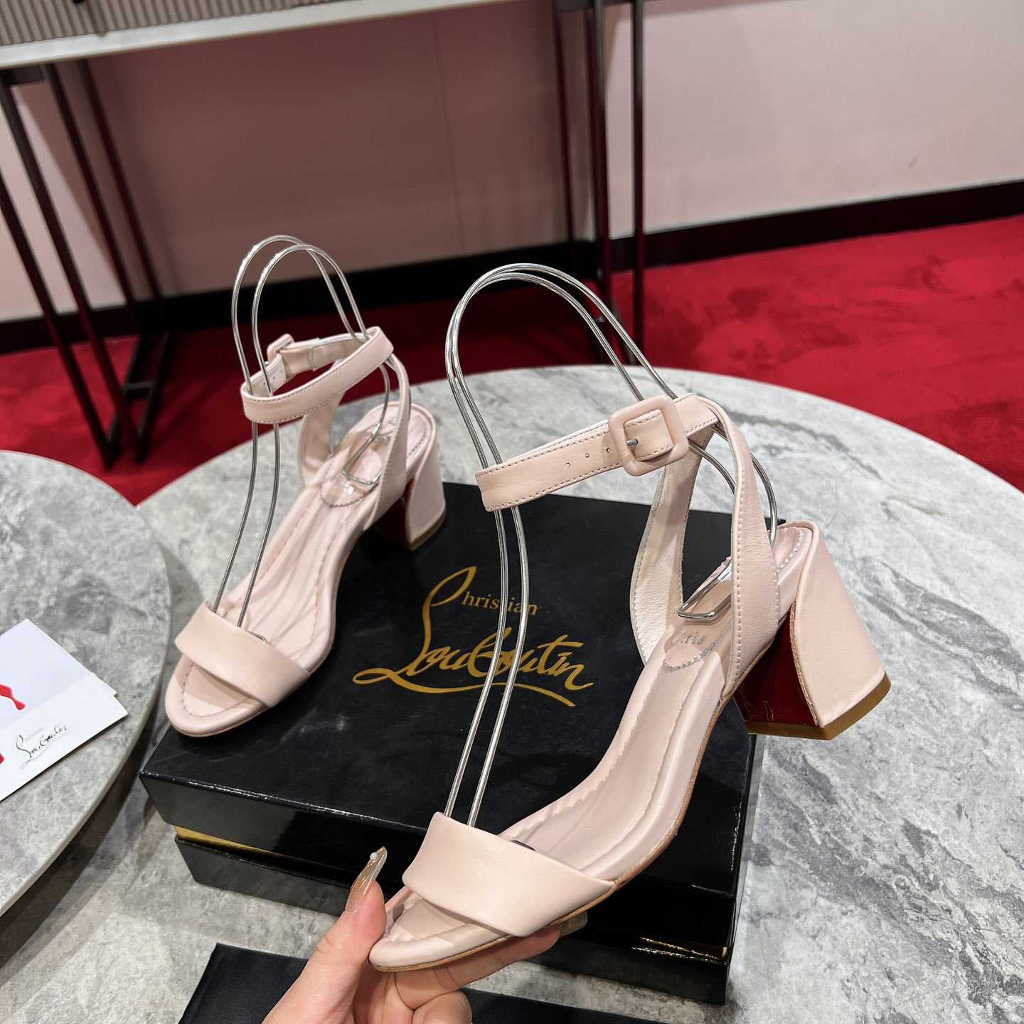 Christian Louboutin  Pink Lin Miss Sabina 55 Sandals - everydesigner