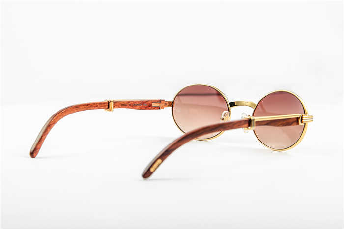 Cartier 7550178 55-22 Wood Sunglasses In Gold Brown - everydesigner