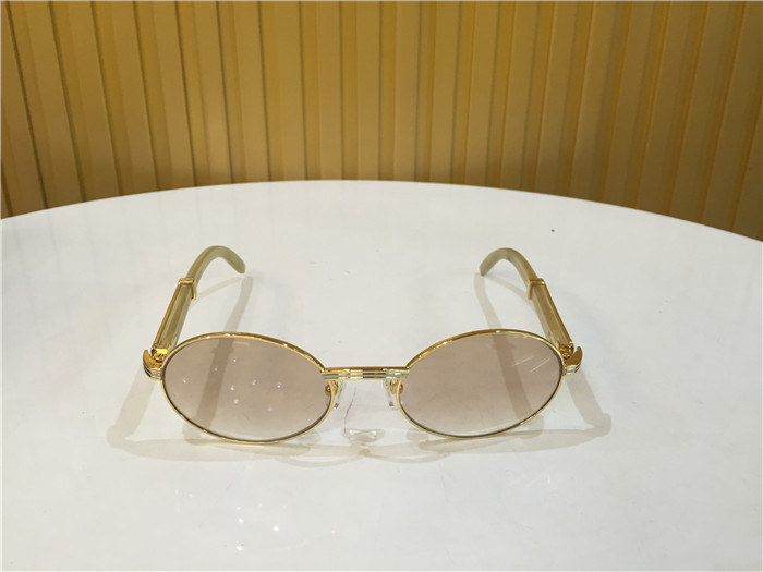 Cartier 7550178 55-22 White Curve Cattle Horn Sunglasses In Gold Brown - everydesigner