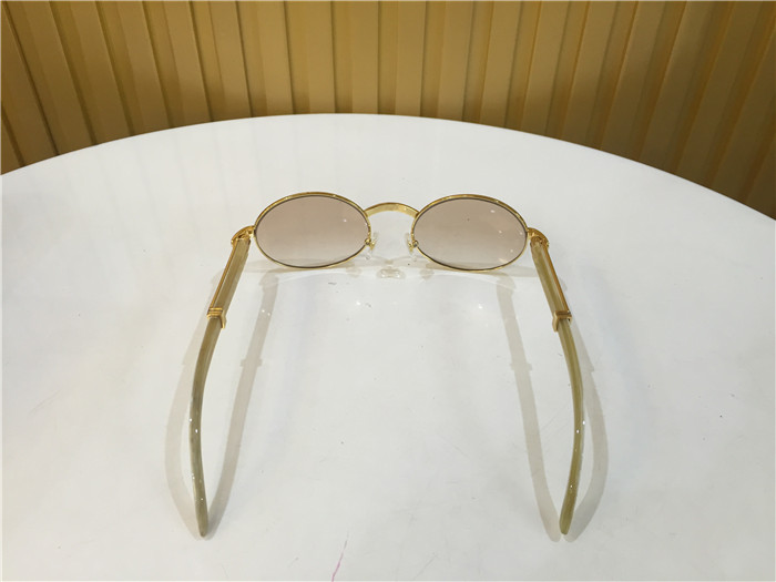 Cartier 7550178 55-22 White Curve Cattle Horn Sunglasses In Gold Brown - everydesigner