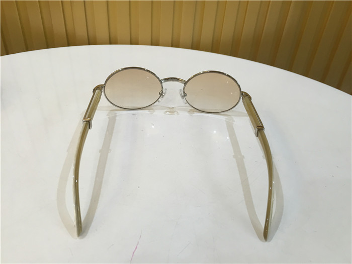 Cartier 7550178 55-22 White Curve Cattle Horn Sunglasses In Silver Brown - everydesigner