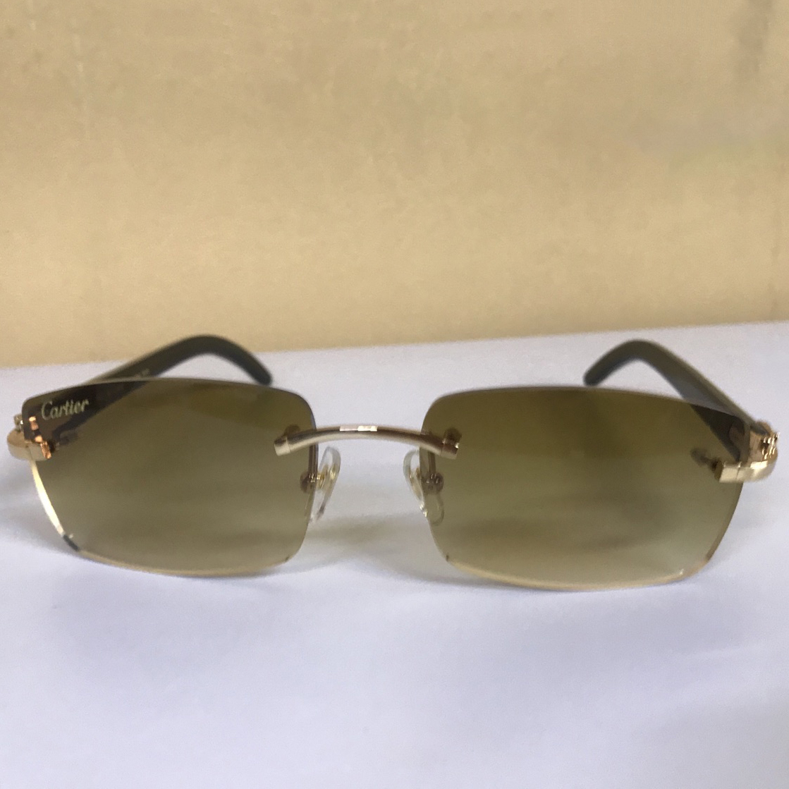 Cartier 3524012 White Mix Black Buffalo Eyeglasses In Gold - everydesigner