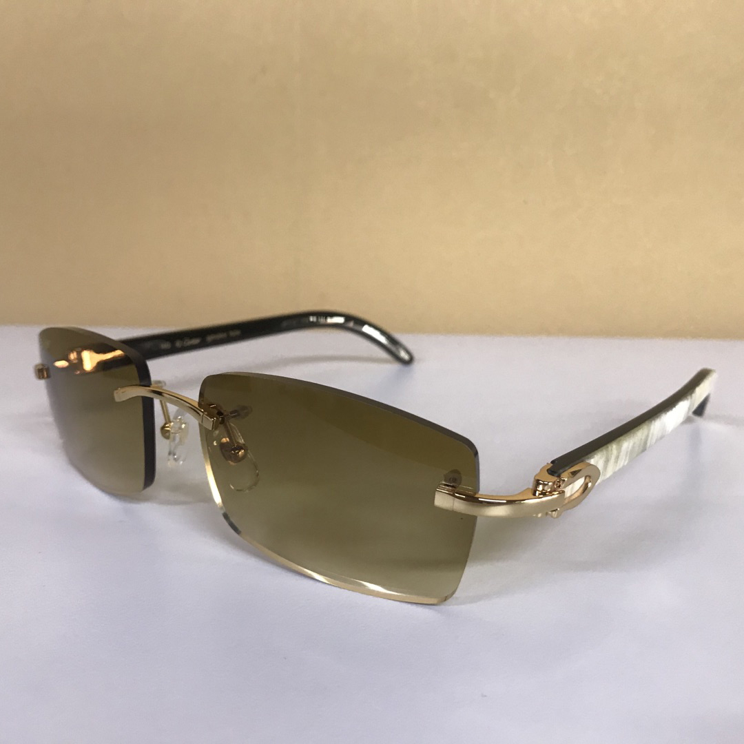 Cartier 3524012 White Mix Black Buffalo Eyeglasses In Gold - everydesigner