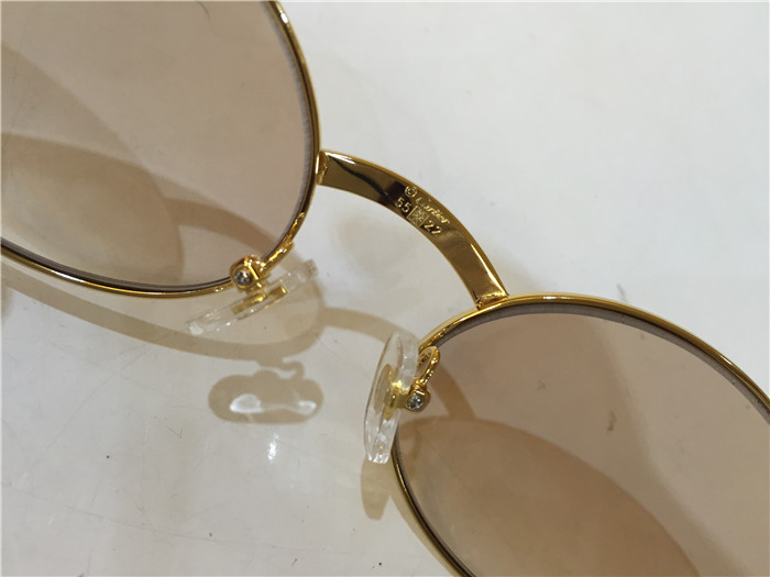 Cartier 7550178 55-22 Black Curve Cattle Horn Sunglasses In Gold Brown - everydesigner