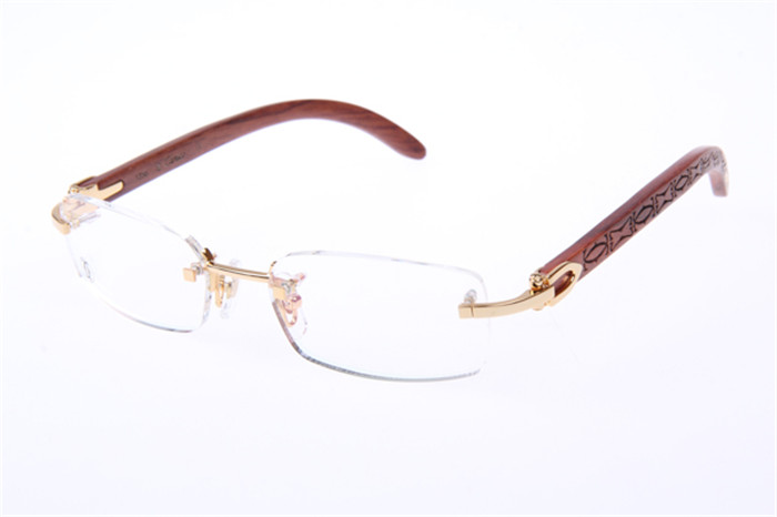 Cartier 3524013 Wood Eyeglasses In Gold - everydesigner