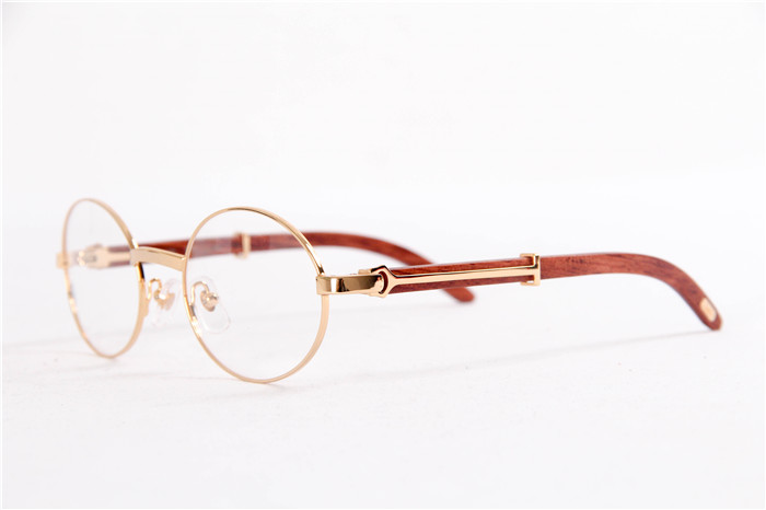 Cartier  51551348 Wood Eyeglasses In Gold - everydesigner