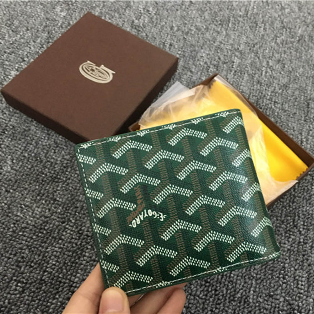 Goyard Short 6 Card Slots Billfold Wallet Green - everydesigner