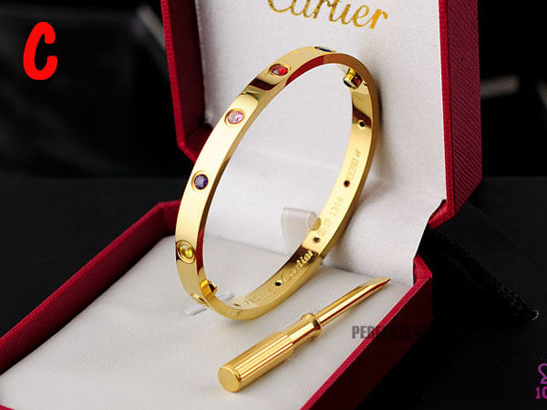 Cartier Love Bracelet Gold With Colorful Stones - everydesigner