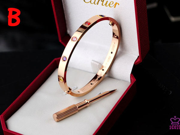 Cartier Love Bracelet Rose Gold With Colorful Stones - everydesigner