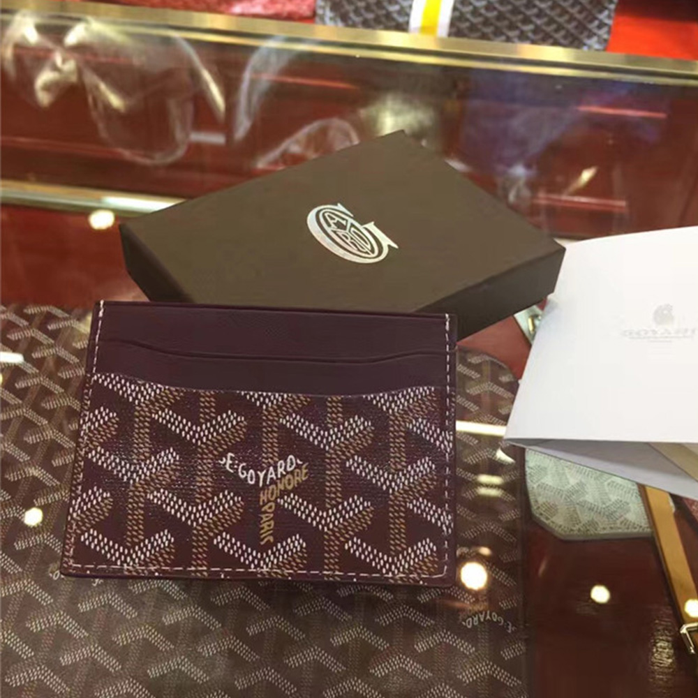 Goyard Card Holder Burgundy - everydesigner