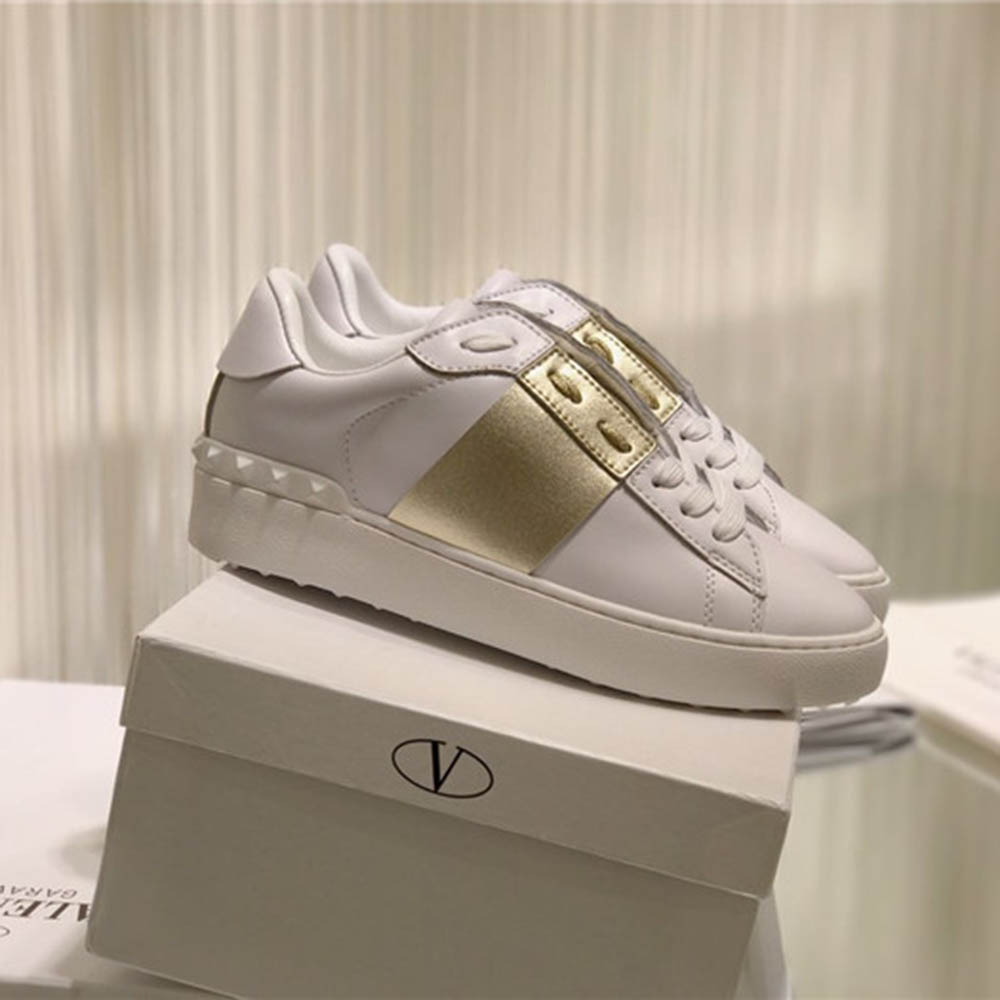 Valenti Open Low Top Golden Block Sneakers - everydesigner