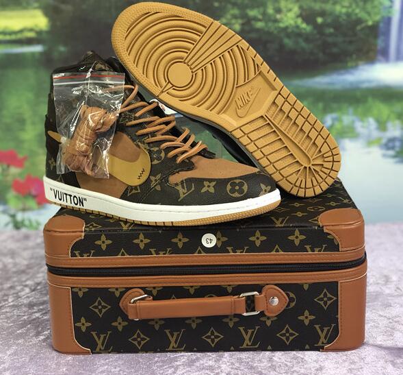 Nike X Off-White X Louis Vuitton Air Jordan 1 Customs Monogram Sneaker - everydesigner