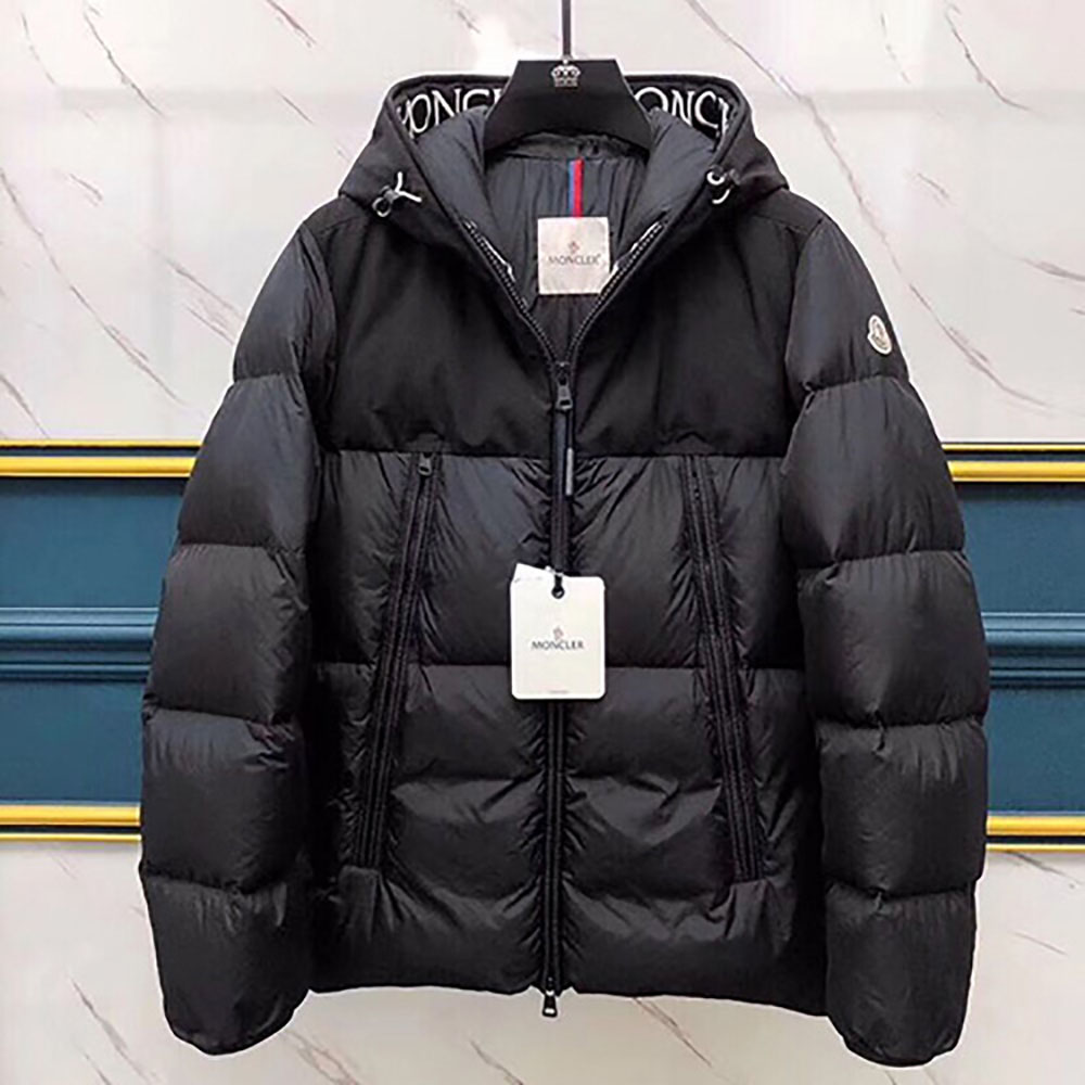 Moncler Jacket With Moncler Embroidered Ribbon Trim(Black) - everydesigner