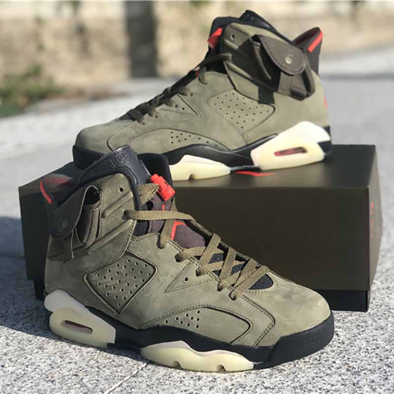 Jordan Travis Scott X Air Jordan 6 Medium Olive Cactus Jack - everydesigner