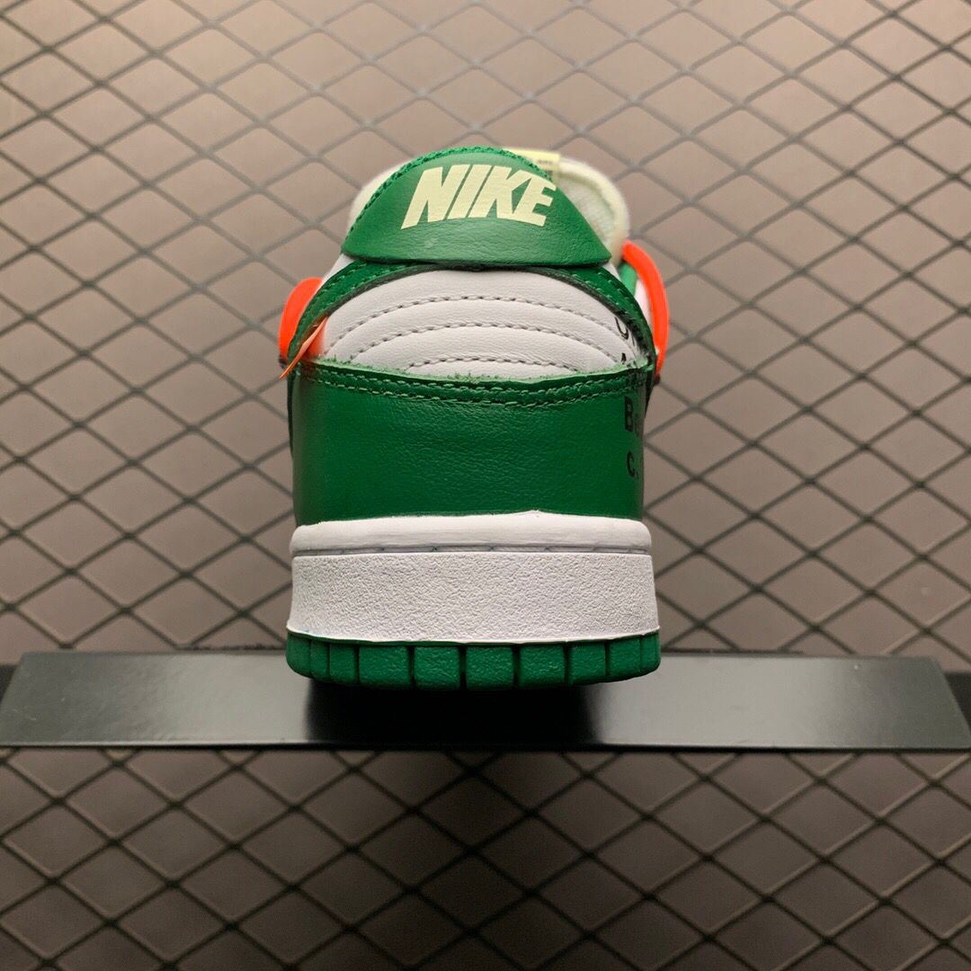 Off-White X Futura X Nike SB Dunk Low In White/Pine Green  - everydesigner