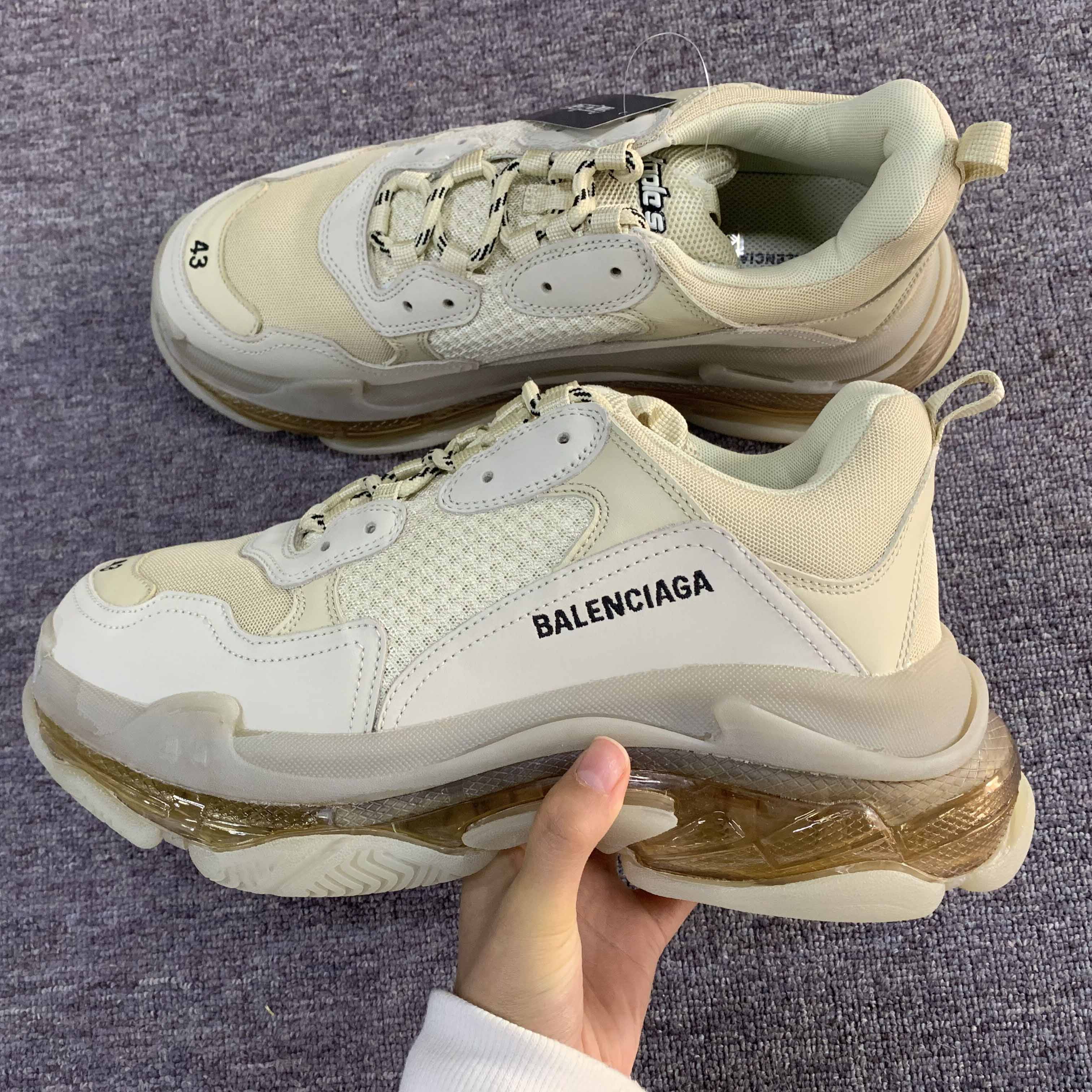 Balenciaga Triple S Low-Top Trainers In Off White - everydesigner