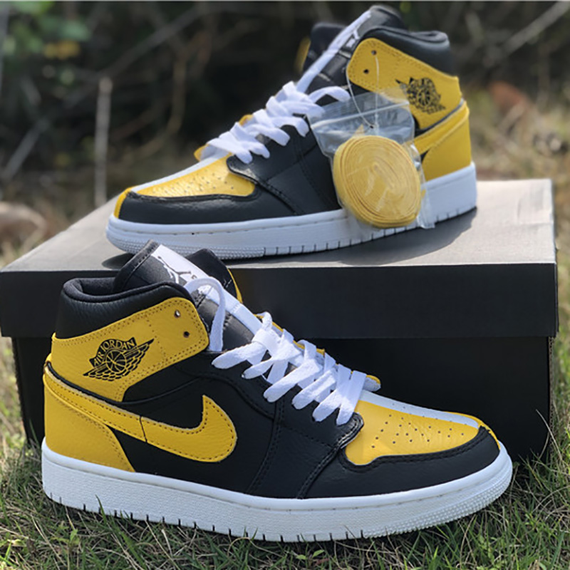 Jordan AJ1 Retro High Black/Yellow/White - everydesigner