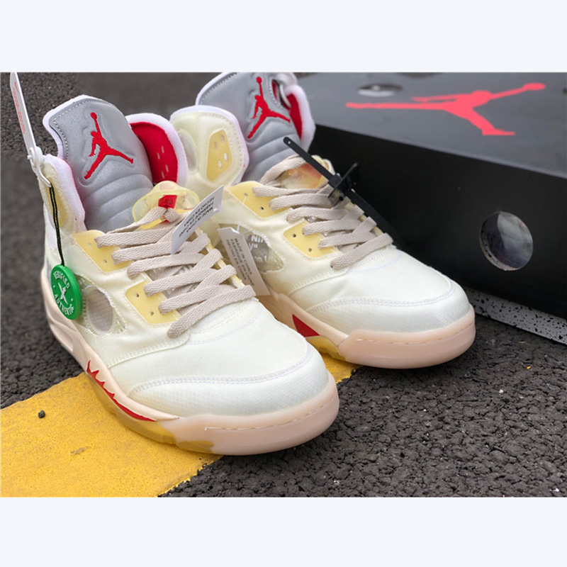 Jordan Offwhite X AJ5 White/Fire Red  - everydesigner