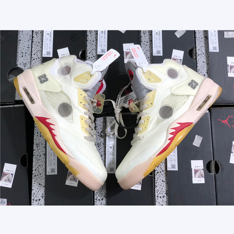 Jordan Offwhite X AJ5 White/Fire Red  - everydesigner