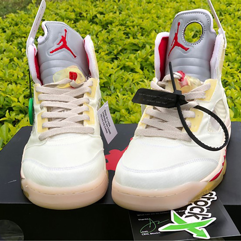 Jordan Offwhite X AJ5 White/Fire Red  - everydesigner