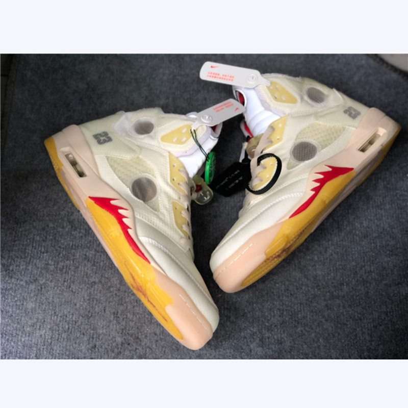 Jordan Offwhite X AJ5 White/Fire Red  - everydesigner