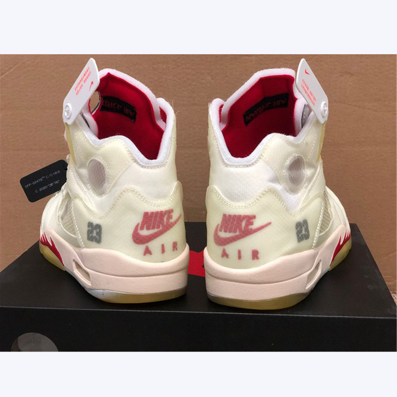 Jordan Offwhite X AJ5 White/Fire Red  - everydesigner