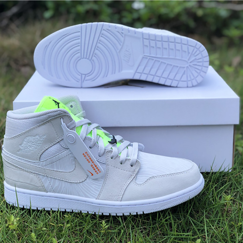 Jordan AJ1 Mid White Volt  - everydesigner