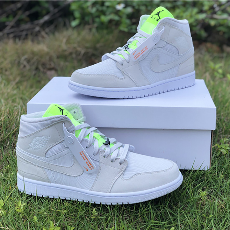 Jordan AJ1 Mid White Volt  - everydesigner