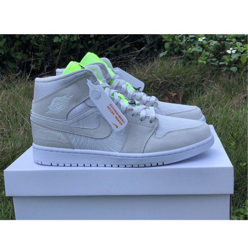 Jordan AJ1 Mid White Volt  - everydesigner