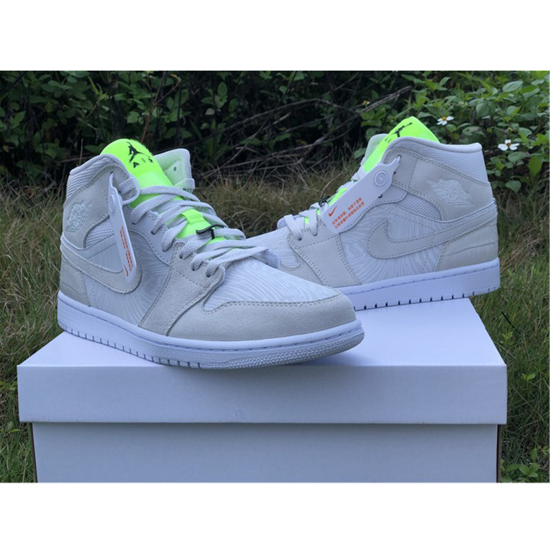 Jordan AJ1 Mid White Volt  - everydesigner