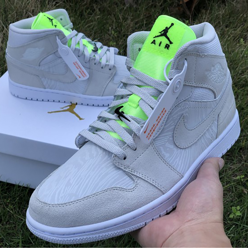 Jordan AJ1 Mid White Volt  - everydesigner