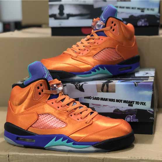 Air Jordan 5 Retro Orange Purple Green - everydesigner