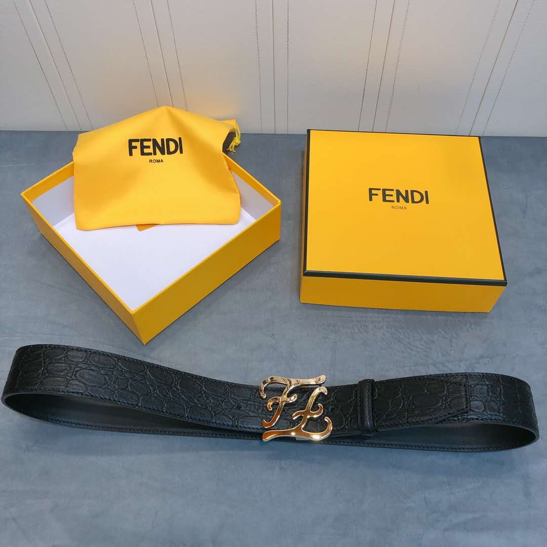 Fendi Leather Belt With FF Buckle - everydesigner