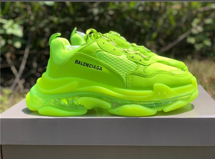 Balenciaga Triple S Clear Sole Trainers In Neon - everydesigner