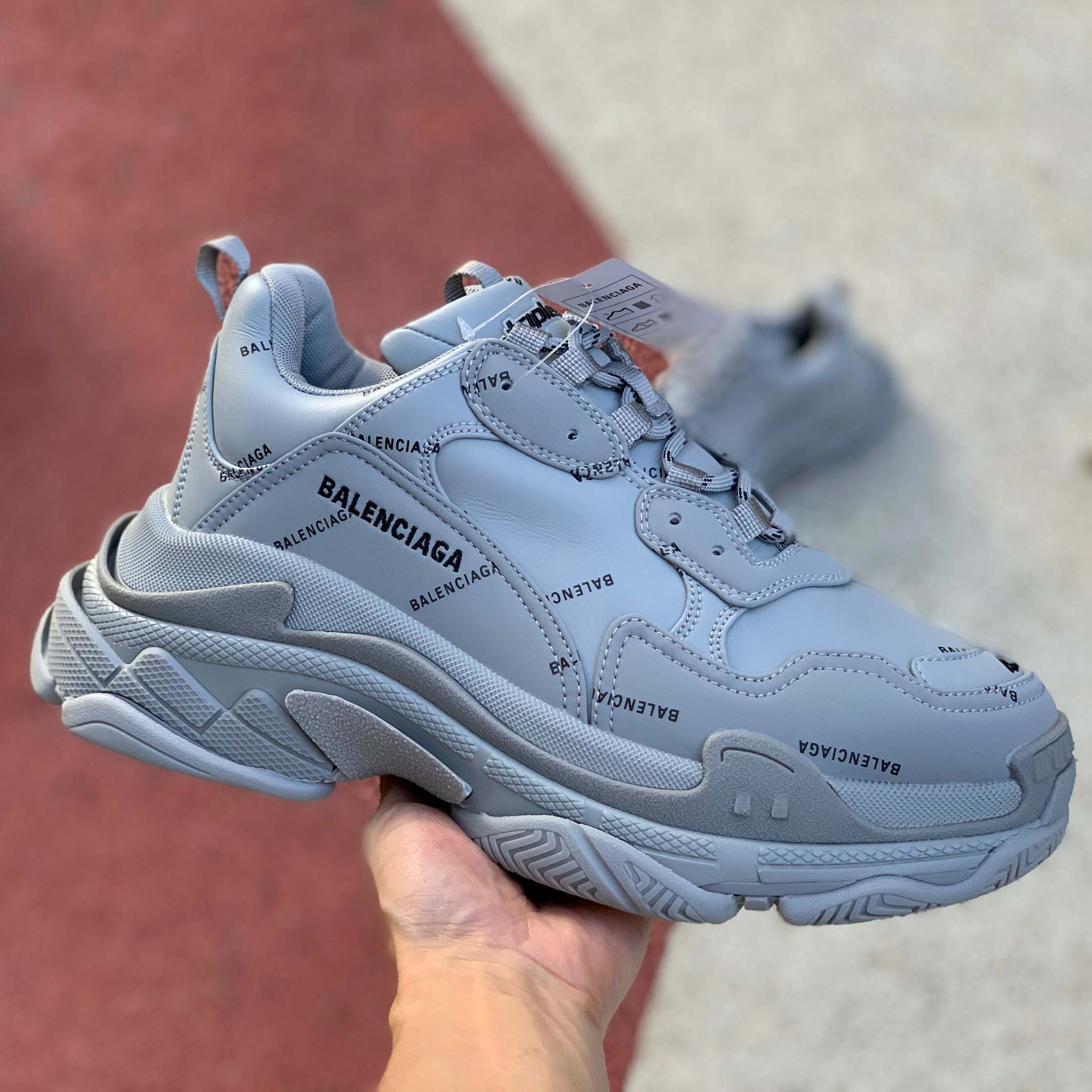 Balenciaga Allover Logo Triple S Sneaker - everydesigner